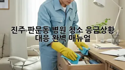진주 판문동 병원 청소, 응급상황 대응 완벽 매뉴얼