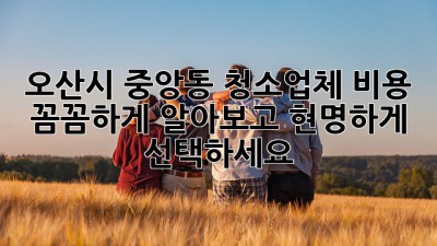 오산시 중앙동 청소업체 비용: 꼼꼼하게 알아보고 현명하게 선택하세요!